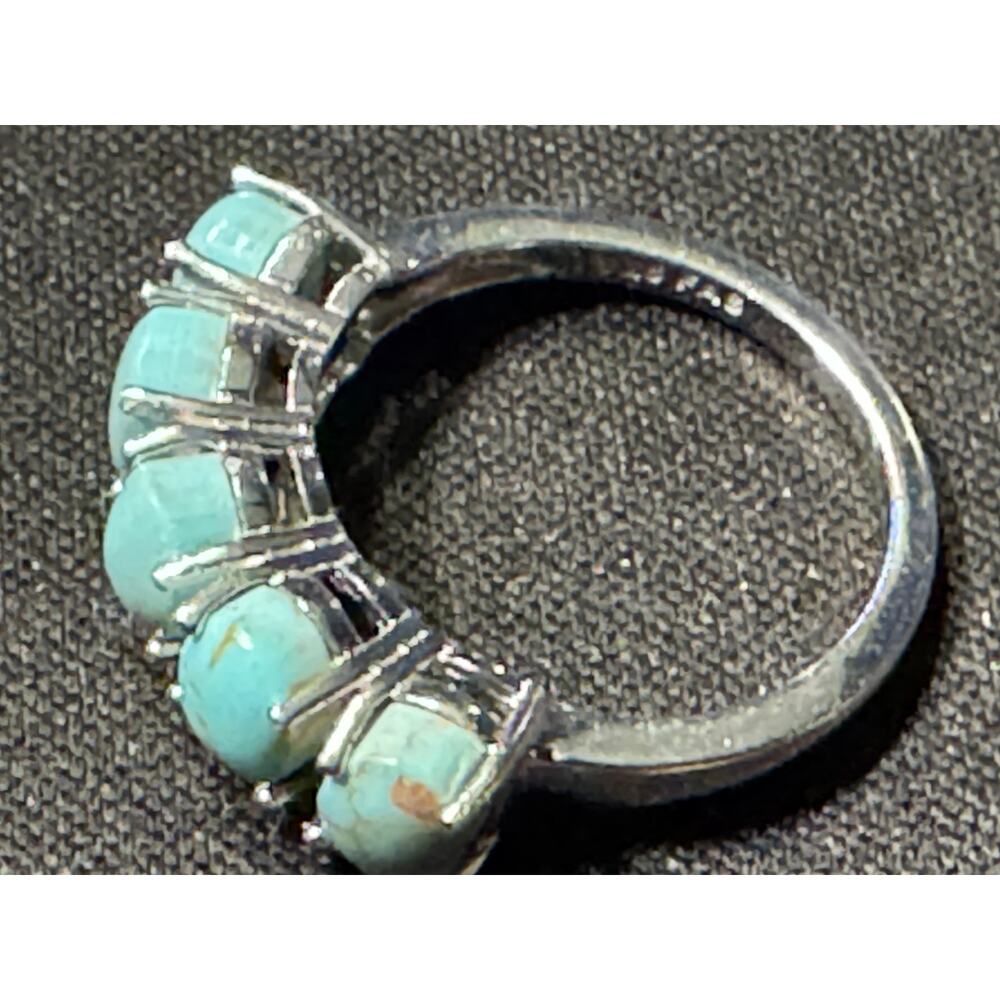 Vintage 925 Silver FAS Turquoise Ring Size 6 - Picture 4 of 5